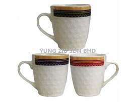 3#EMBOSSED CERAMIC CUP 7.5*8CM 